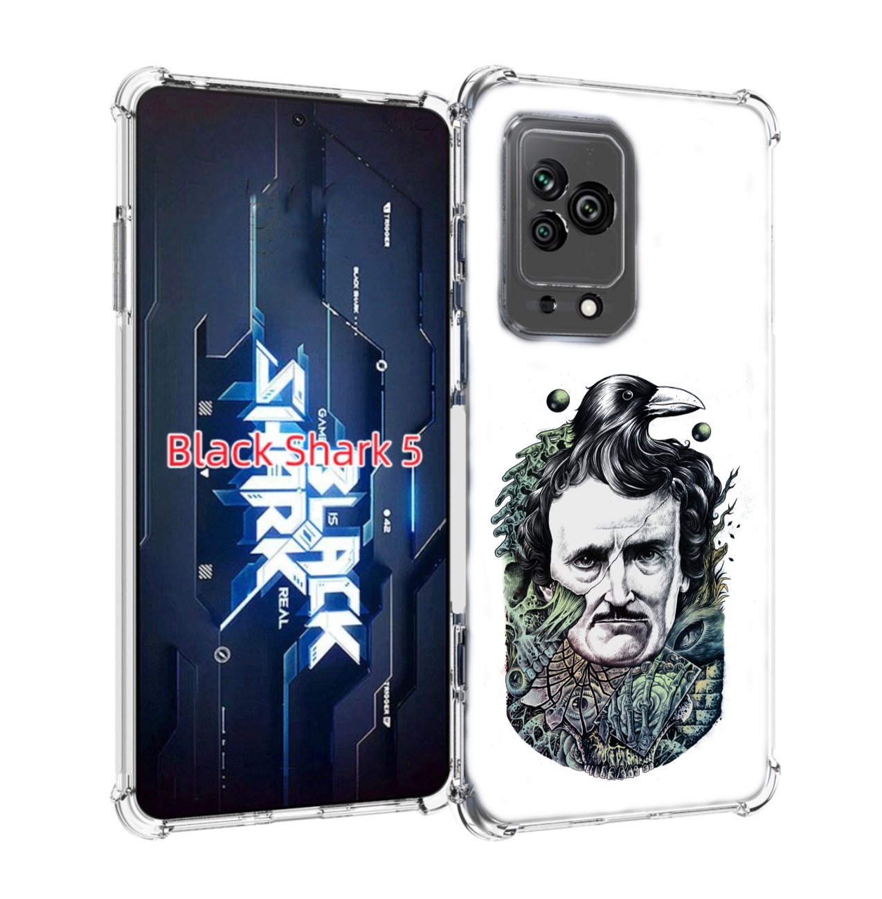 

Чехол MyPads Эдгар Аллан с вороном для Xiaomi Black Shark 5, Прозрачный, Tocco