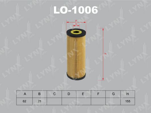 

Фильтр масляный LYNXauto LO-1006