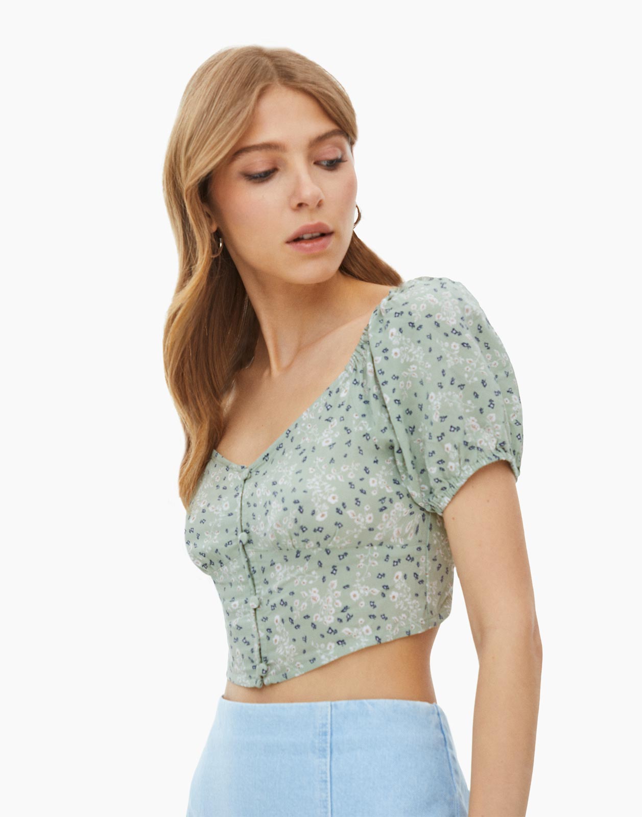 

Топ женский Gloria Jeans GWT002942 зеленый S, GWT002942