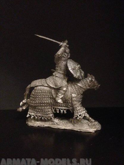 

4054ТБ ВИМ, конный тяжеловооруженный монгол с саблей, 54 мм