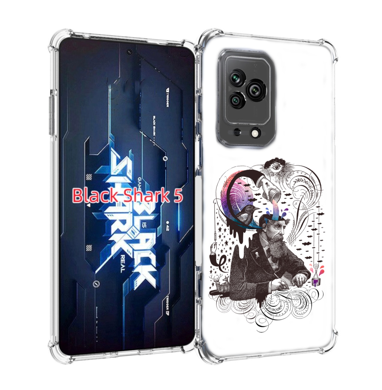 

Чехол MyPads абстракция думающий мужчина для Xiaomi Black Shark 5, Прозрачный, Tocco
