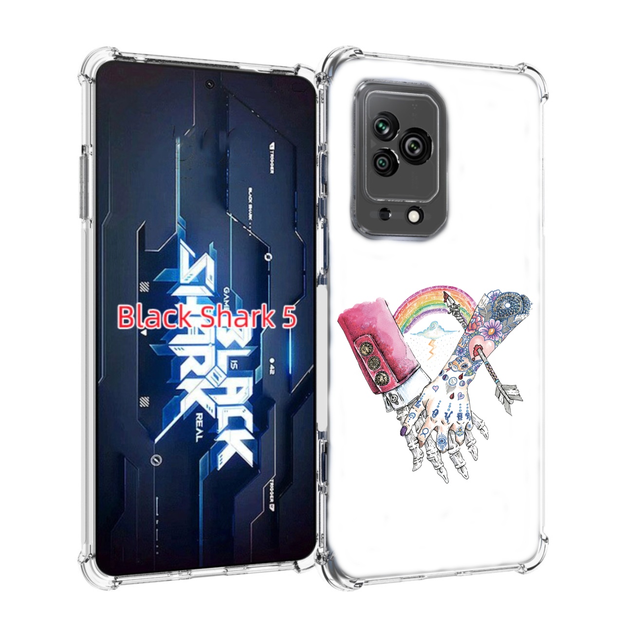 

Чехол MyPads абстракция руки в татуировках для Xiaomi Black Shark 5, Прозрачный, Tocco