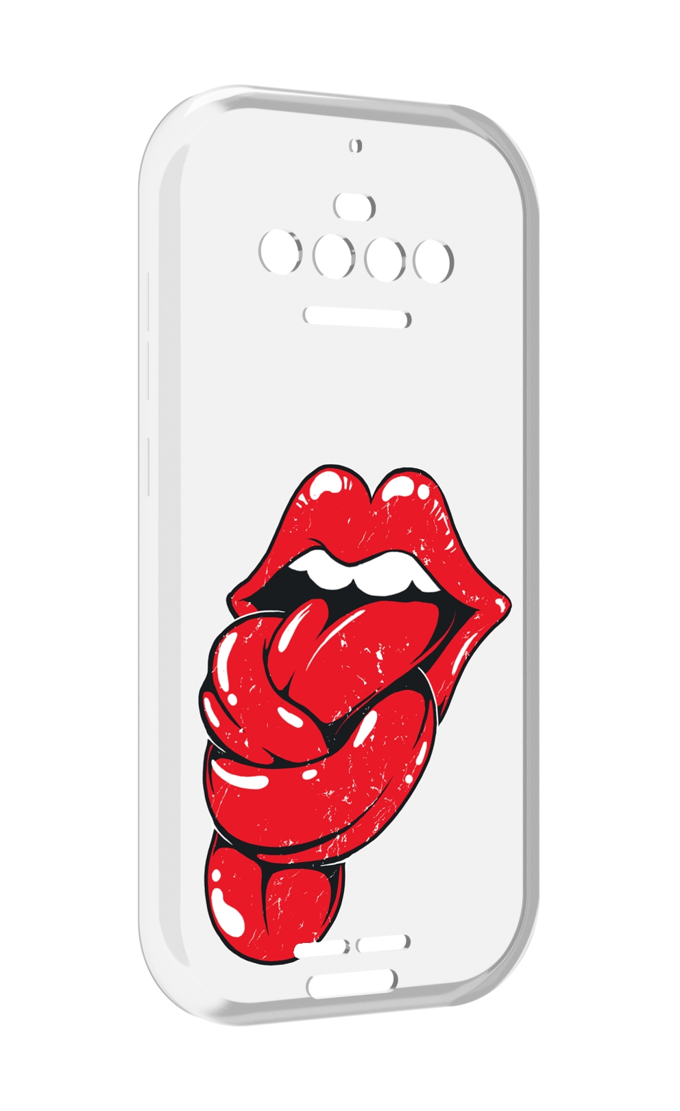 

Чехол MyPads яркие губы с языком для Oukitel F150 R2022, Прозрачный, Tocco
