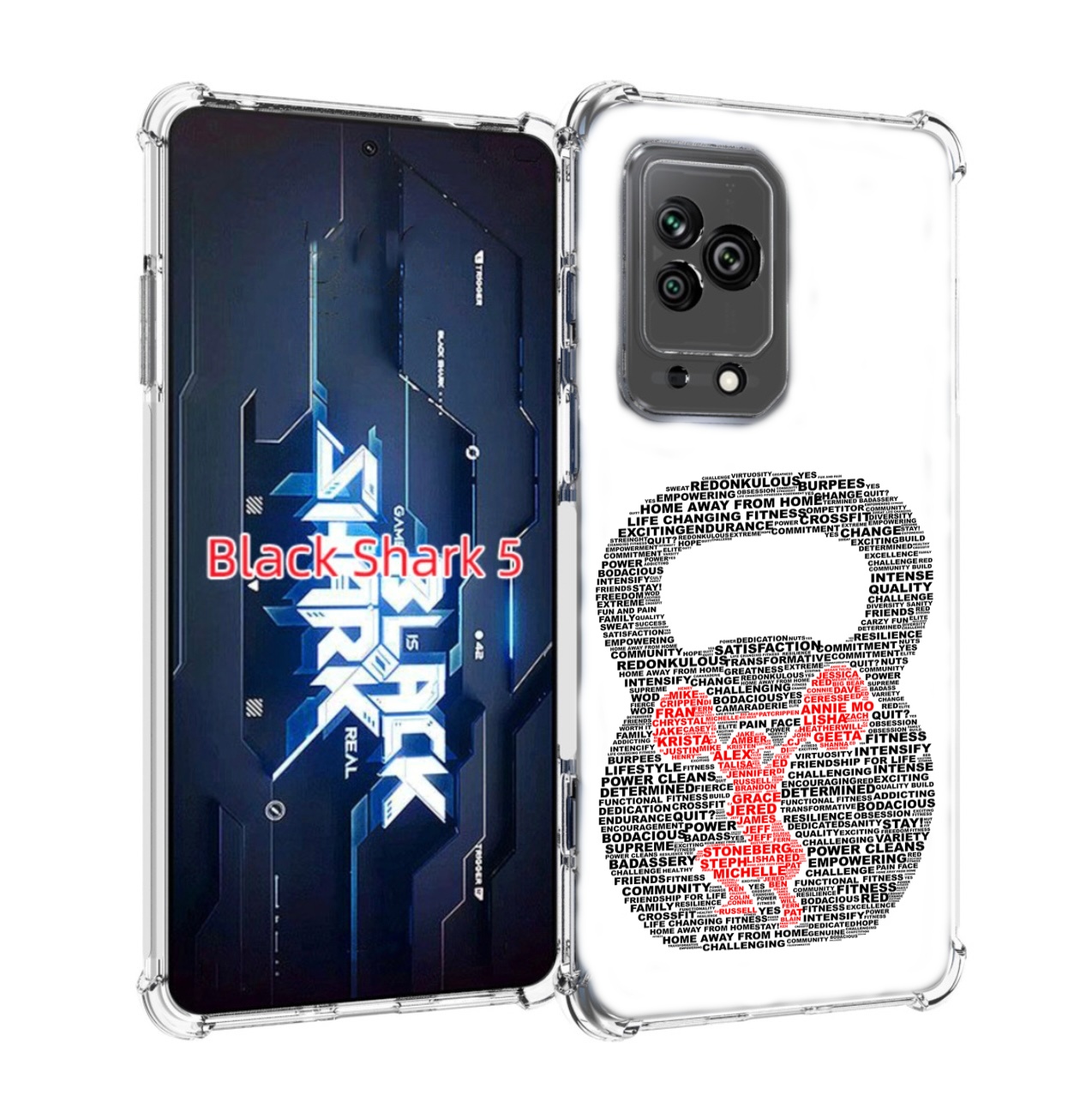 

Чехол MyPads бодибилдинг гиря из слов для Xiaomi Black Shark 5, Прозрачный, Tocco