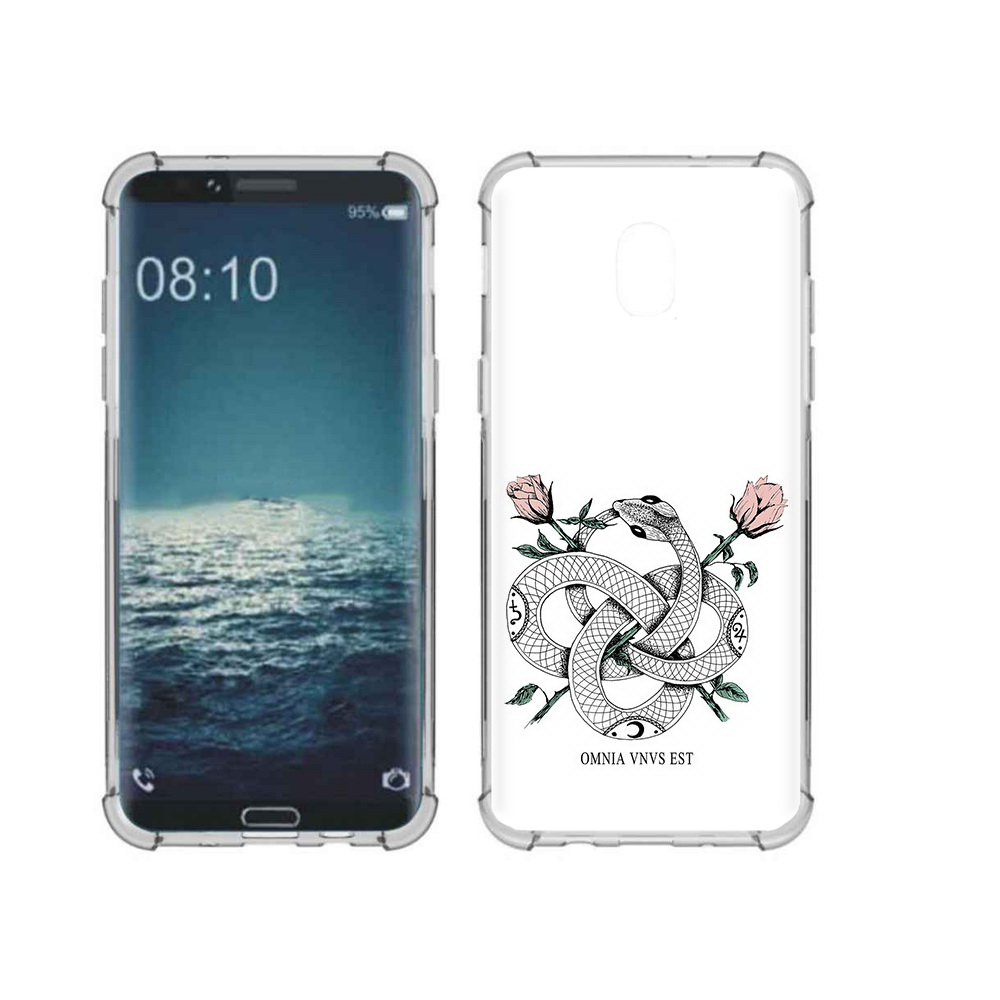 

Чехол MyPads Tocco для Samsung Galaxy J3 нарисованная змея абстракция (PT226926.574.502), Прозрачный, Tocco