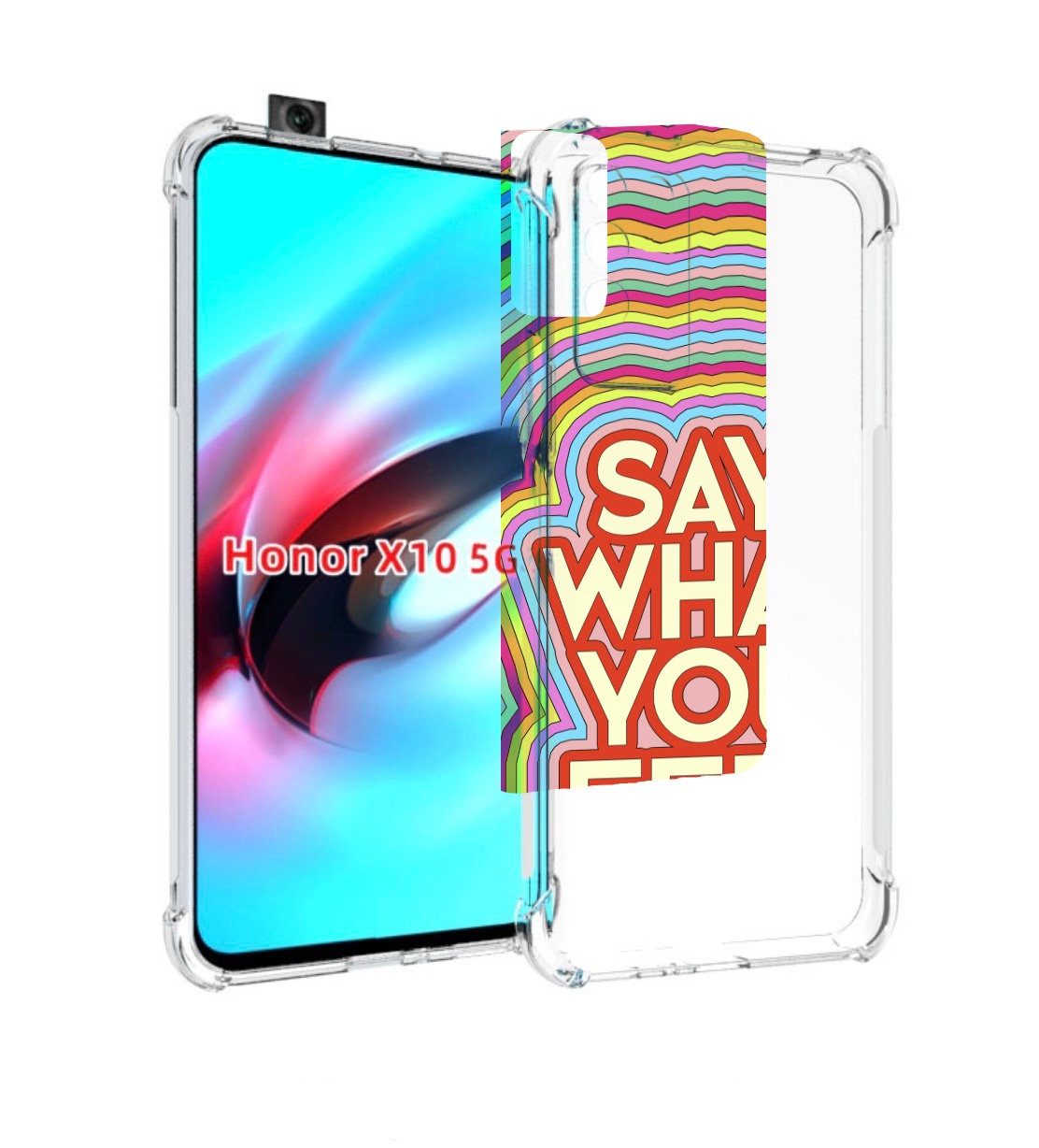 

Чехол MyPads говори то что чувствуешь для Honor X10, Прозрачный, Tocco