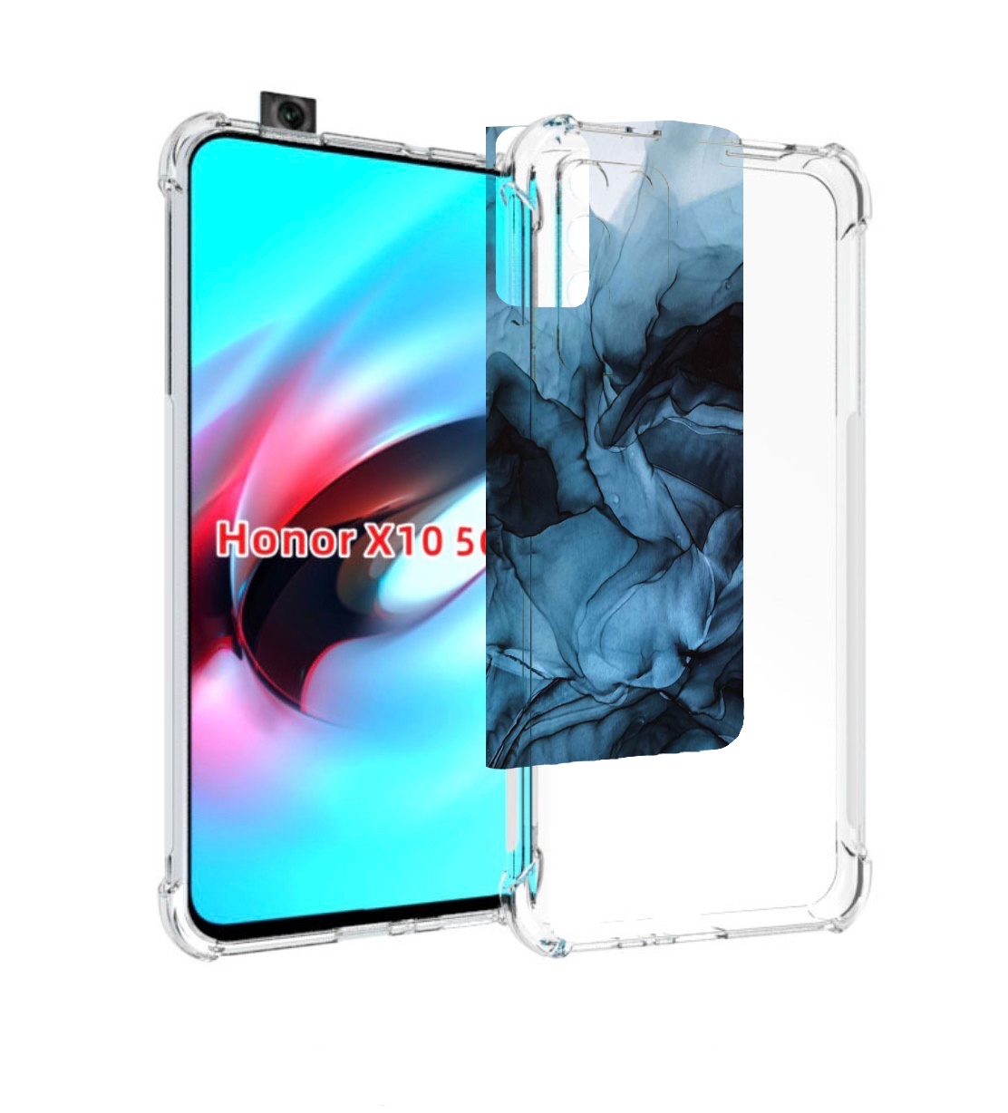 

Чехол MyPads голубой дымок для Honor X10, Прозрачный, Tocco