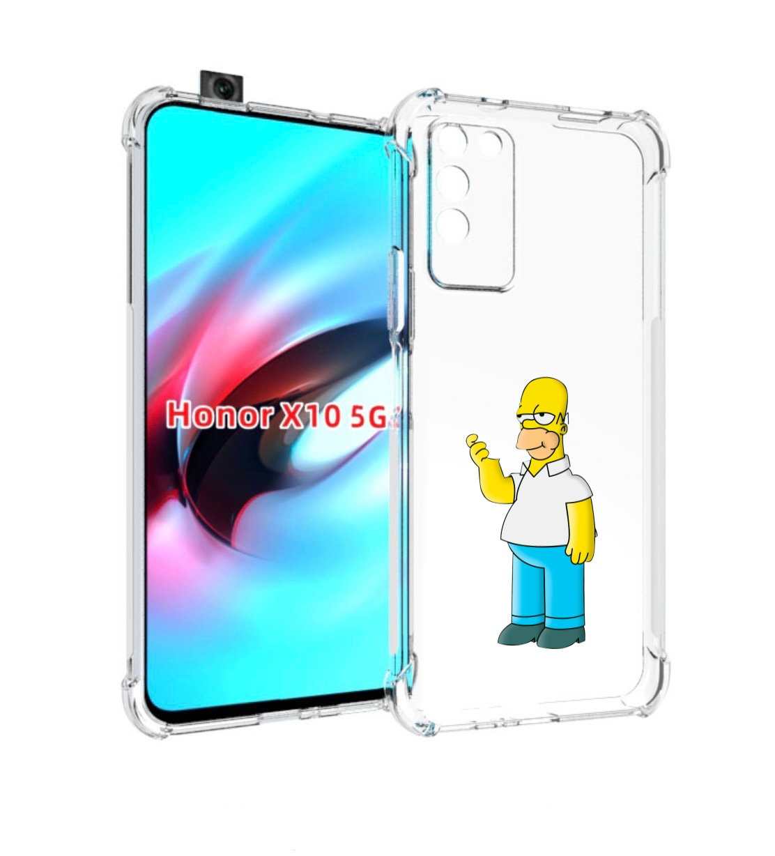 

Чехол MyPads гомер-симпсон для Honor X10, Прозрачный, Tocco