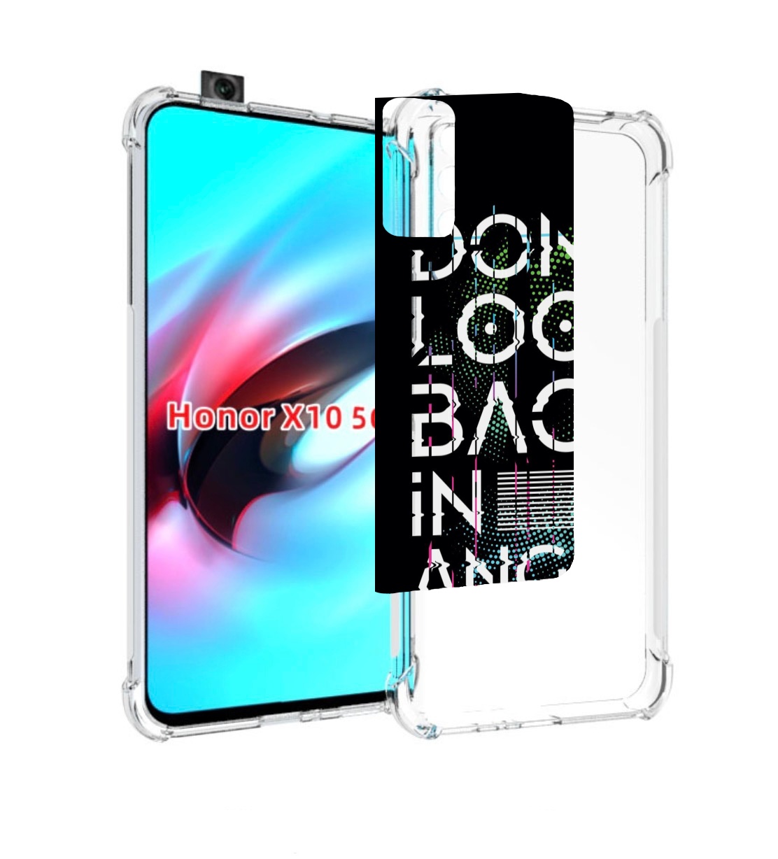 

Чехол MyPads графический-текст для Honor X10, Прозрачный, Tocco