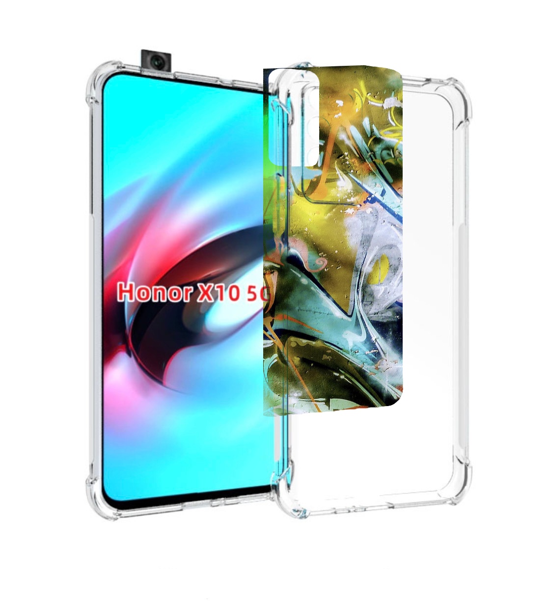 

Чехол MyPads граффити-хаос для Honor X10, Прозрачный, Tocco