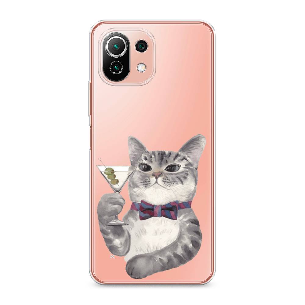 фото Силиконовый чехол "кот джентльмен" на xiaomi mi 11 lite awog