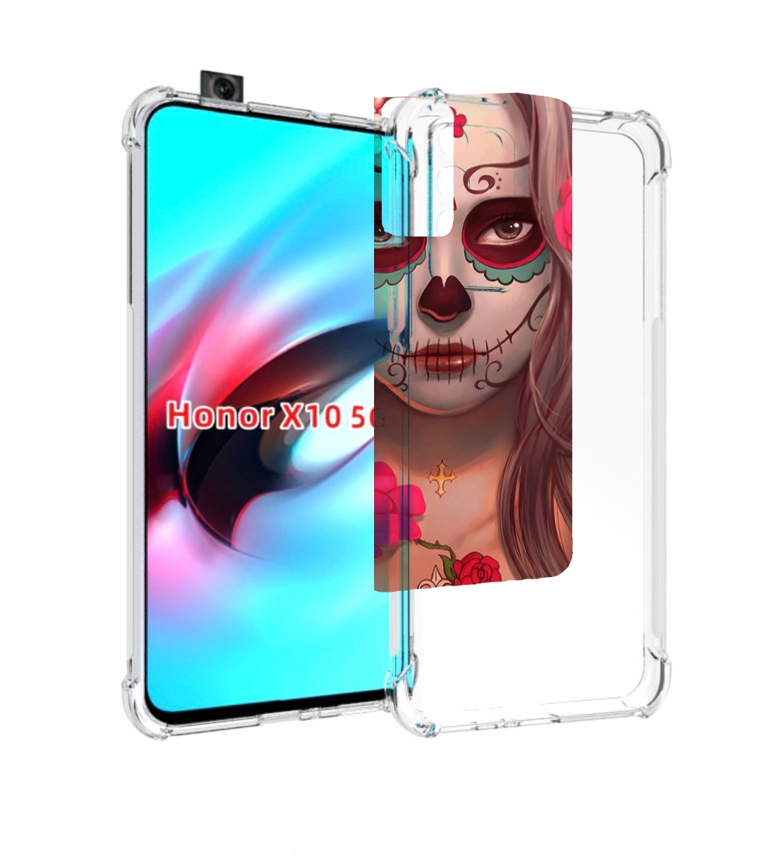 

Чехол MyPads девочка в рисунках для Honor X10, Прозрачный, Tocco