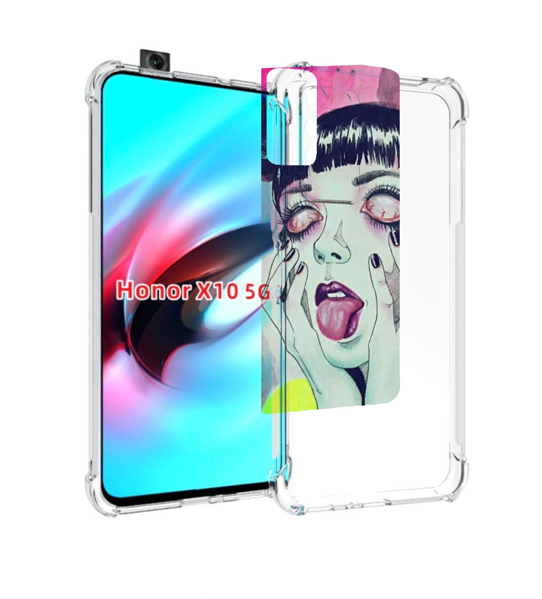 

Чехол MyPads девушка без зрачков для Honor X10, Прозрачный, Tocco
