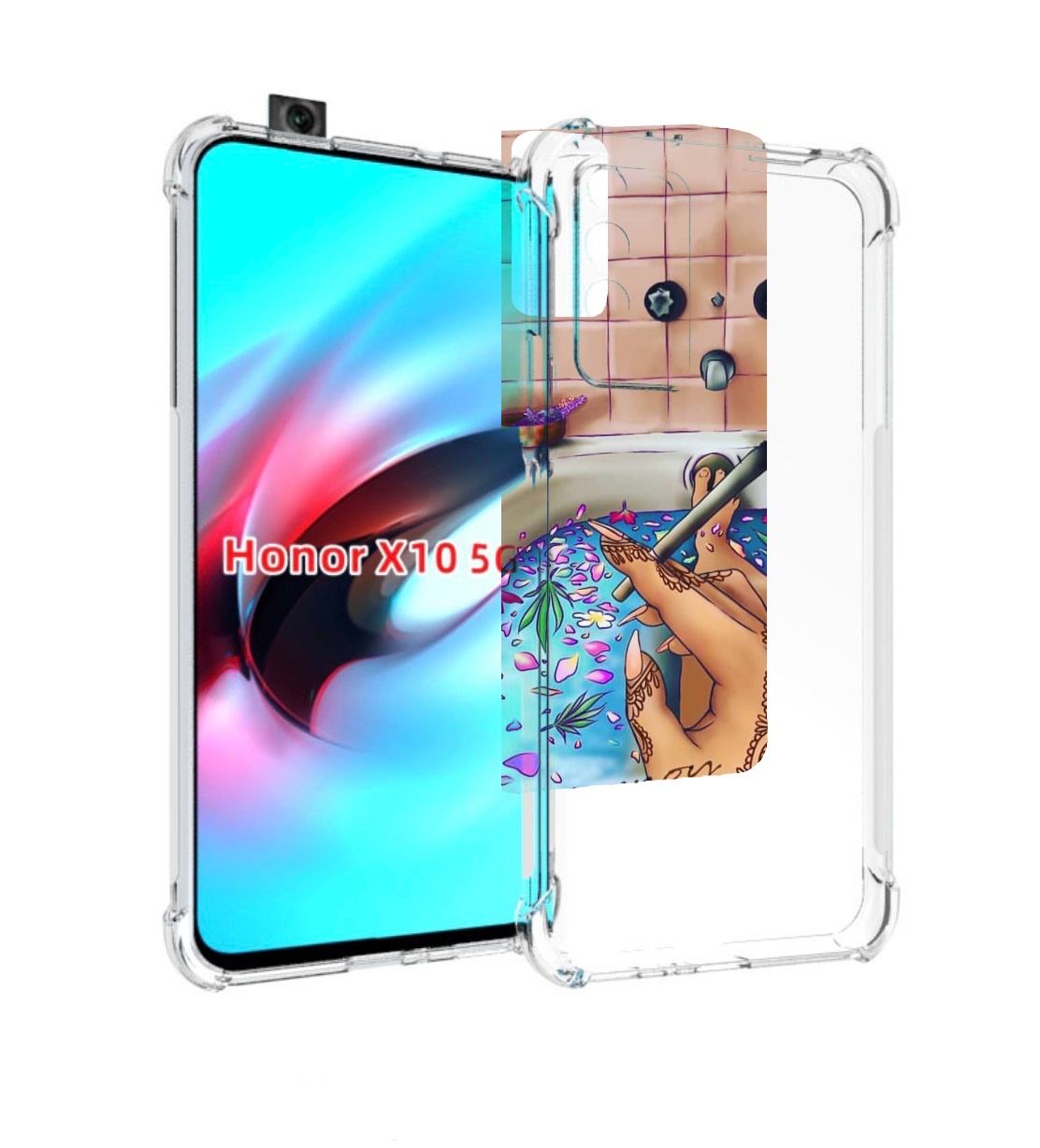 Чехол MyPads девушка в ванне женский для Honor X10