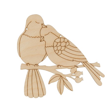 

Mr. Carving Заготовка для декорирования Подвеска фанера Влюбленные голубки ВД-876 8.5x8.5