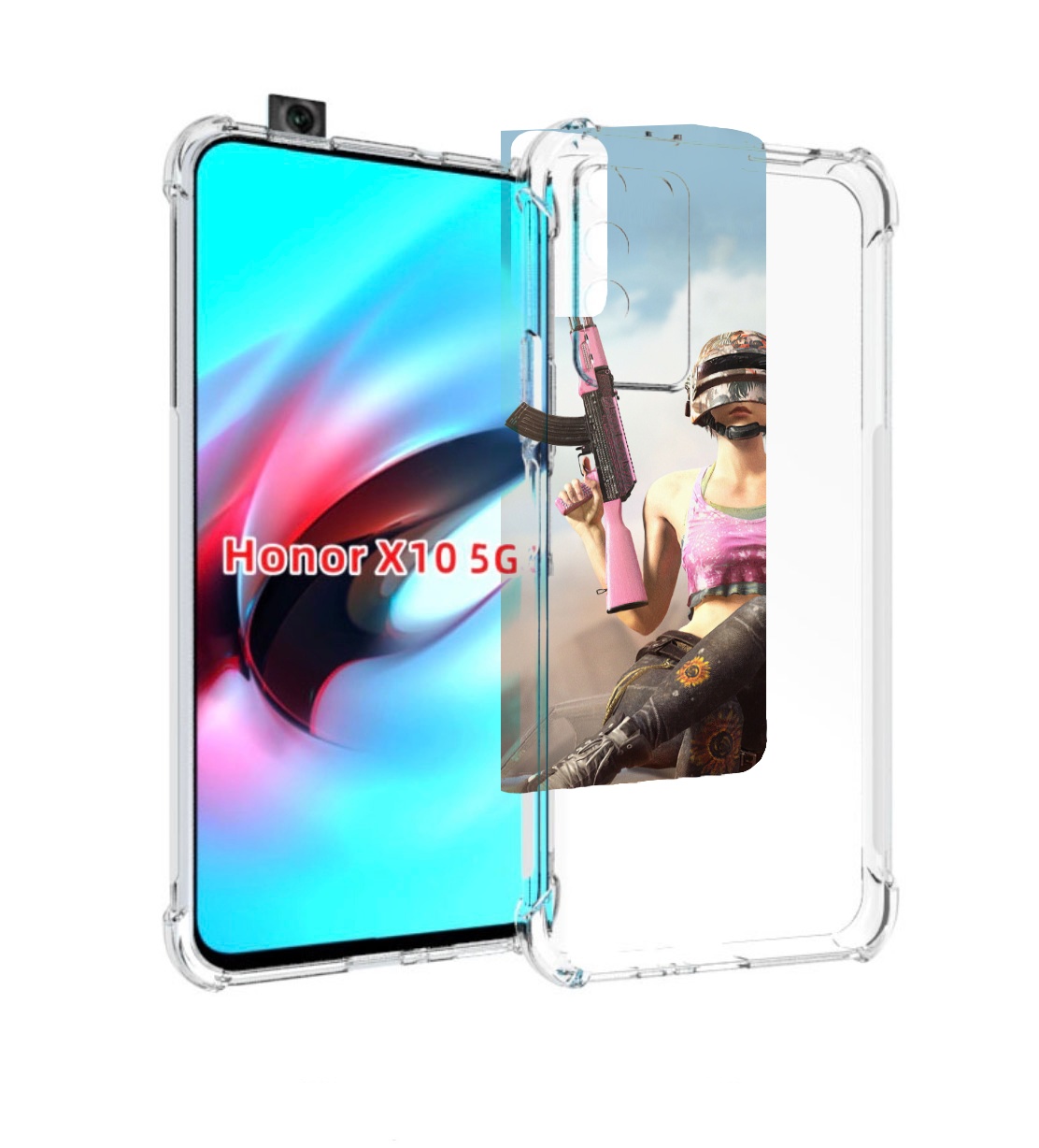 

Чехол MyPads девушка из PUBG для Honor X10, Прозрачный, Tocco