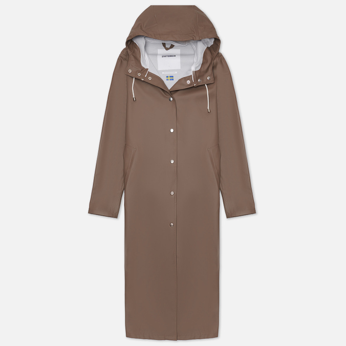 Женская куртка дождевик Stutterheim Mosebacke Long Print коричневый, Размер XS