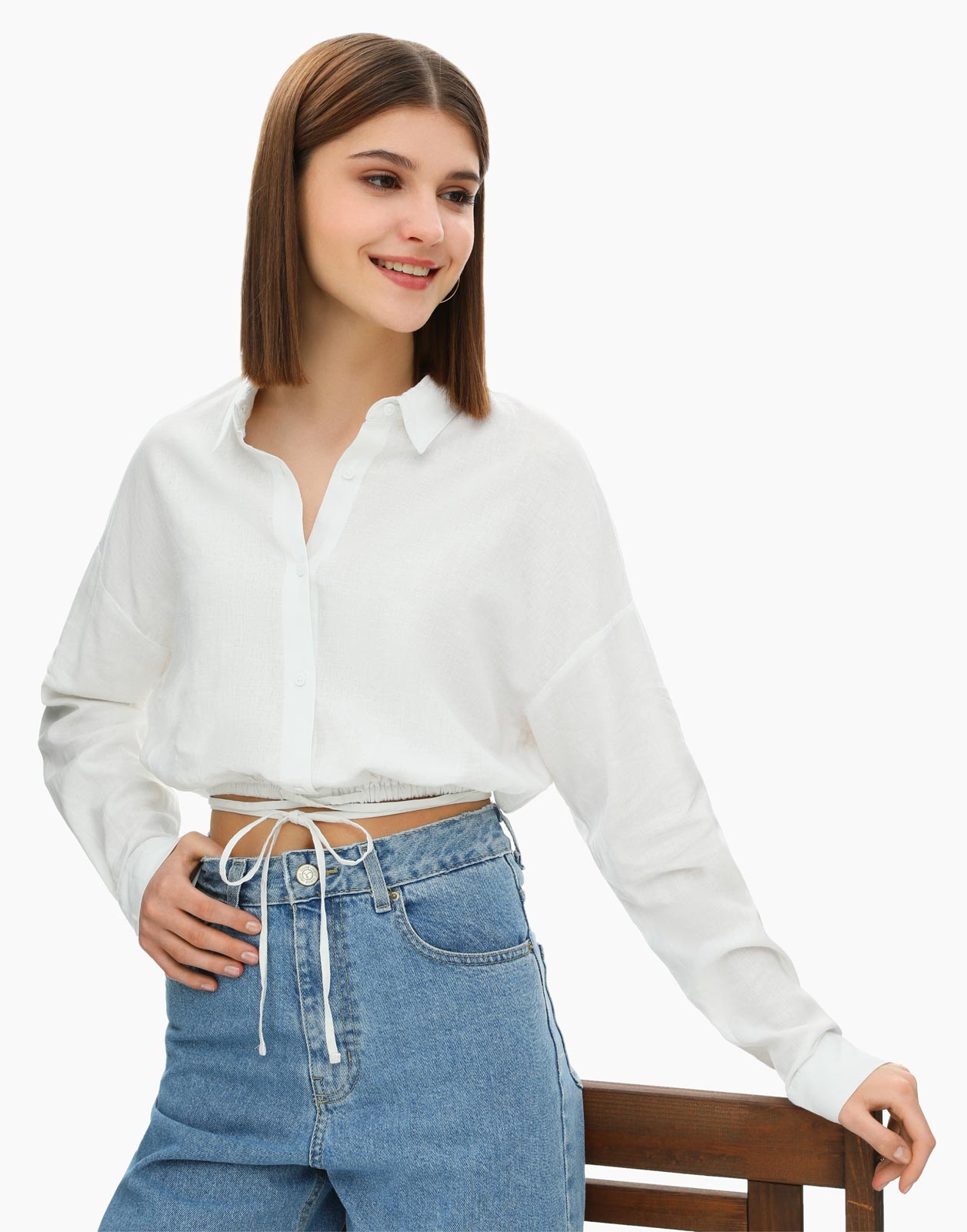 Рубашка женская Gloria Jeans GWT002943 белая XS