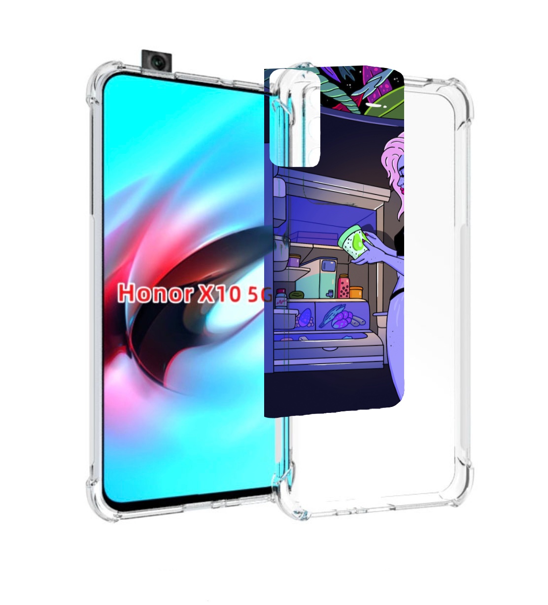 

Чехол MyPads девушка любит покушать женский для Honor X10, Прозрачный, Tocco
