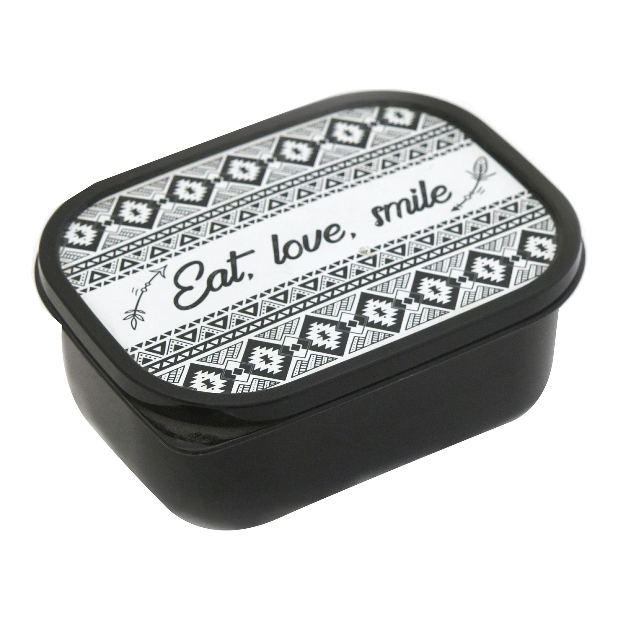 

Ланч-бокс Доляна Eat Love Smile 500 мл, Черный;белый