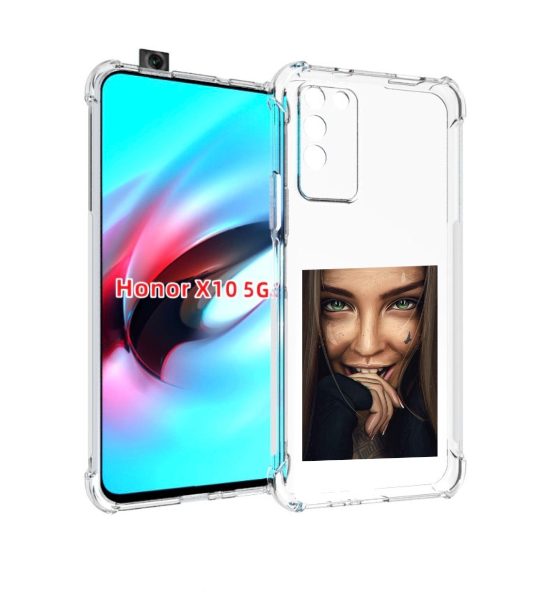 

Чехол MyPads девушка улыбается женский для Honor X10, Прозрачный, Tocco