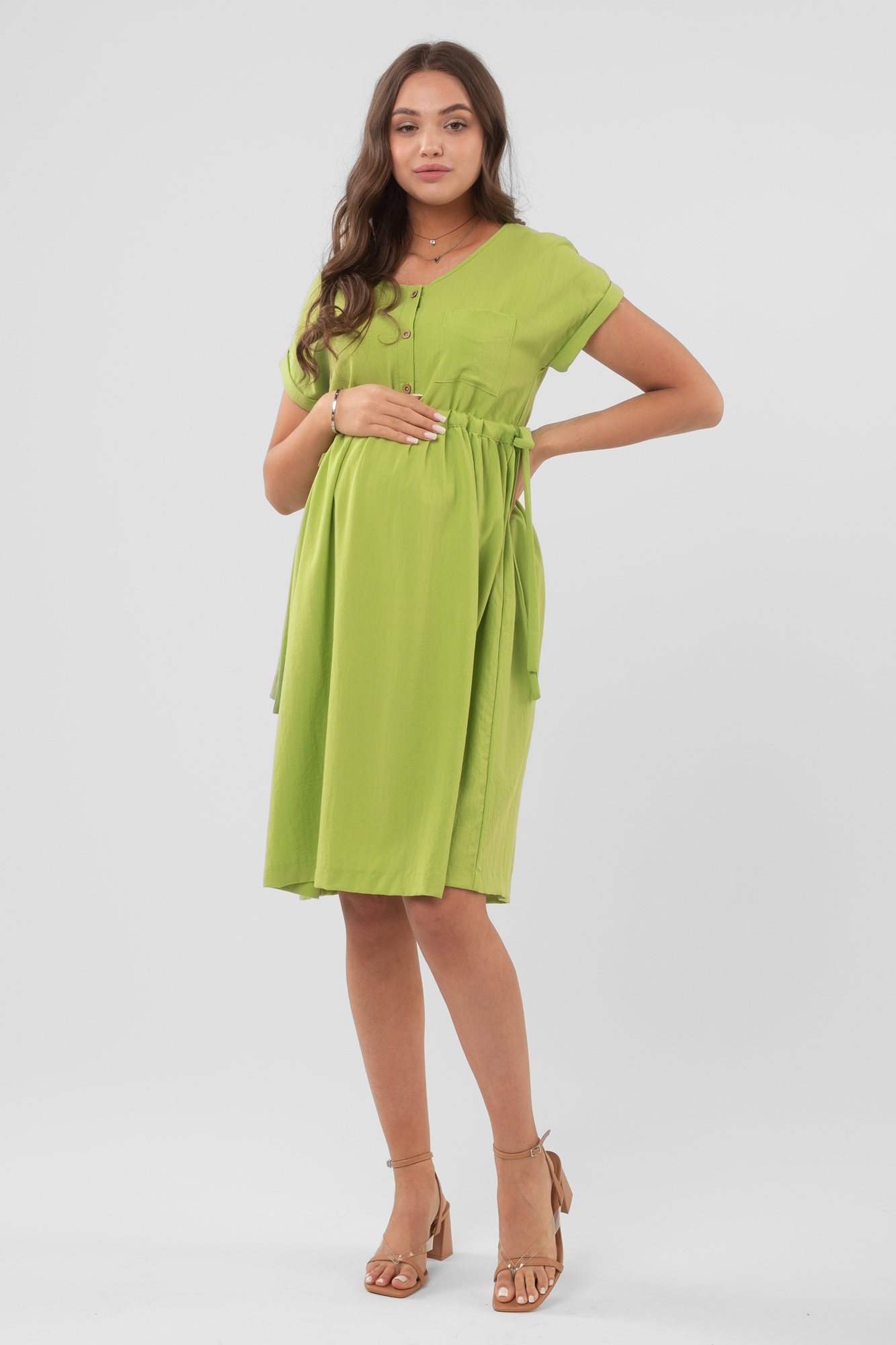 Платье для беременных женское Mama's fantasy MF6014 зеленое 48 RU