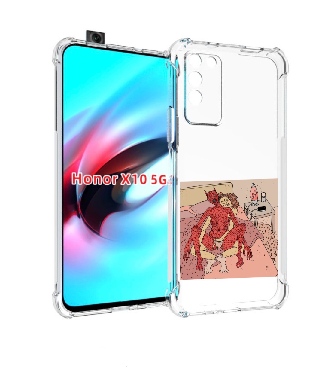 

Чехол MyPads девушка-без-кожи для Honor X10, Прозрачный, Tocco