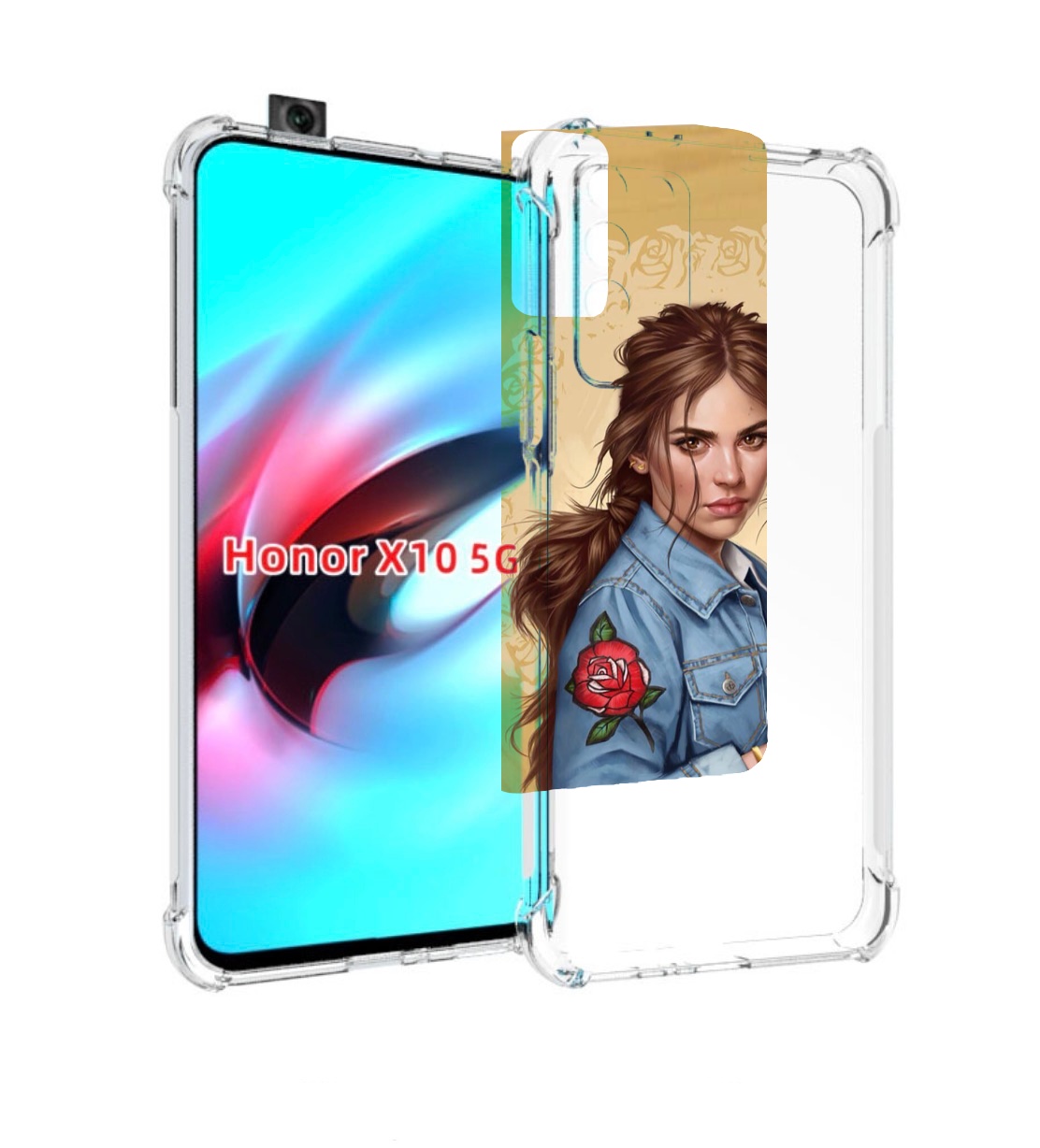 Чехол MyPads девушка-в-бежевом-фоне для Honor X10