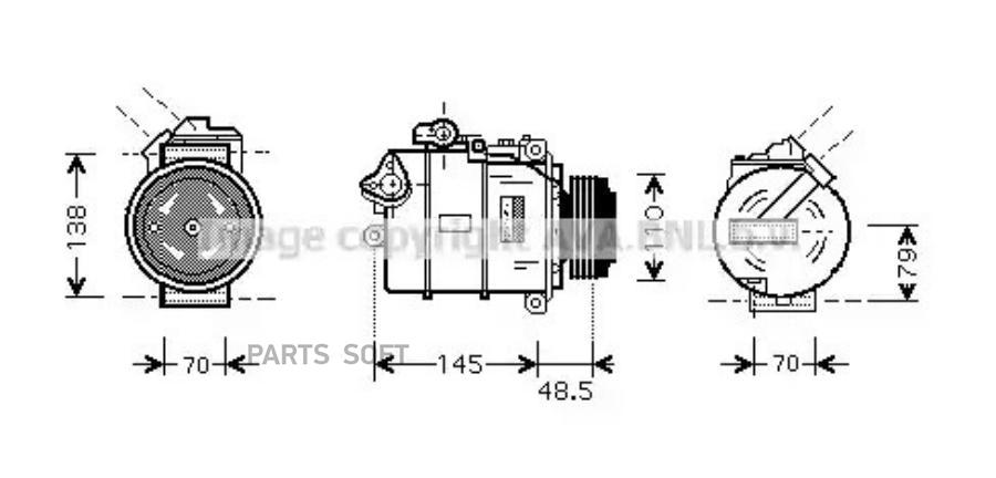 Компрессор кондиционера BMW 3/3 Touring/X3 02>11 AVA BWAK332