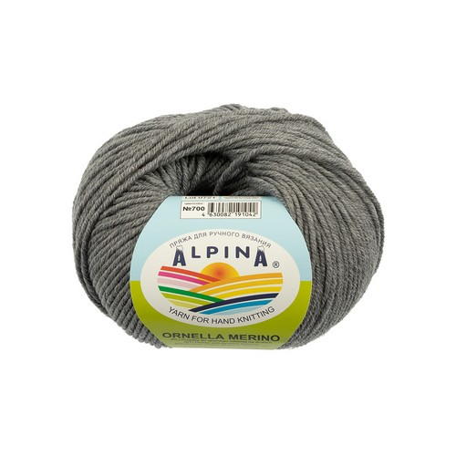 

Пряжа ALPINA ORNELLA MERINO 10 шт. х 50 г шт. в упак. цвет №700 серый ORNELLA MER