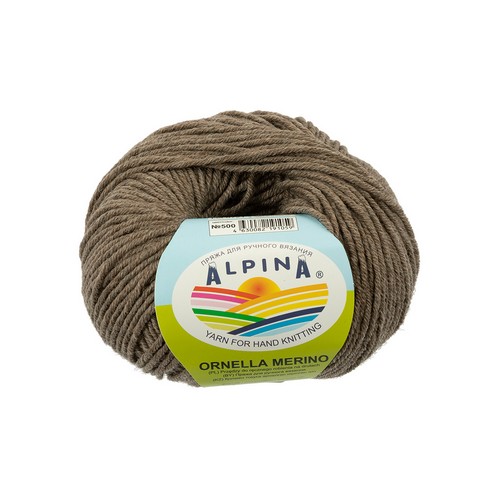 

Пряжа ALPINA ORNELLA MERINO 10 шт. х 50 г шт. в упак. цвет №500 св.коричневый ORN