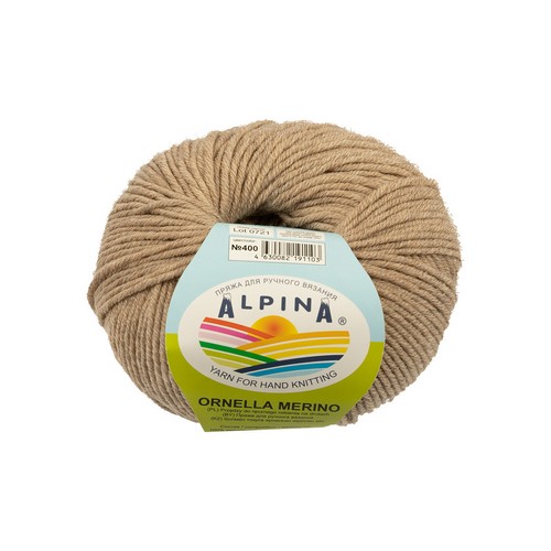 

Пряжа ALPINA ORNELLA MERINO 10 шт. х 50 г шт. в упак. цвет №400 бежевый ORNELLA M