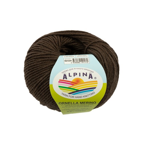 

Пряжа ALPINA ORNELLA MERINO 10 шт. х 50 г шт. в упак. цвет №529 коричневый ORNELL