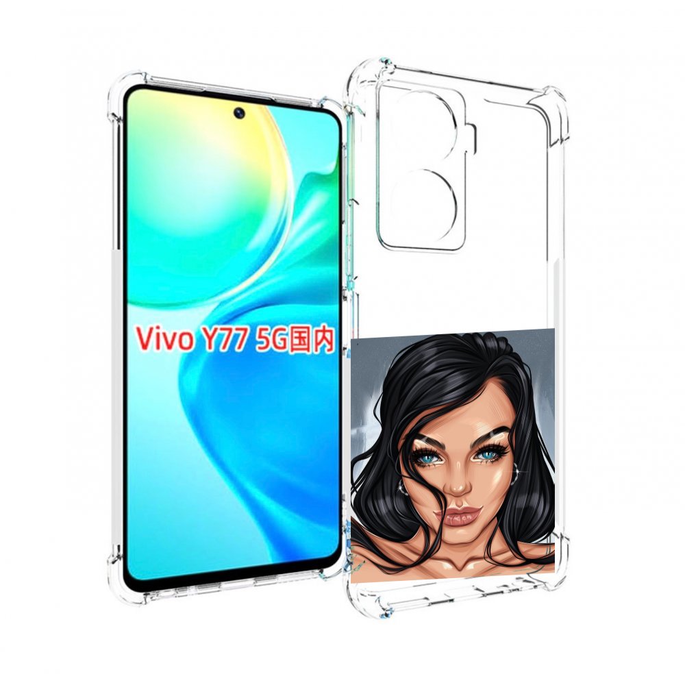

Чехол MyPads голубые-глаза-у-брюнетки женский для Vivo Y77 5G, Прозрачный, Tocco