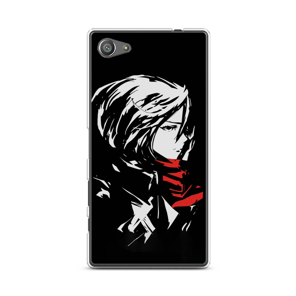 

Чехол для Sony Xperia Z5 compact "Микаса минимализм", Черный;серый;красный, 52250-4