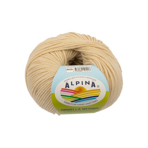 

Пряжа ALPINA ORNELLA MERINO 10 шт. х 50 г шт. в упак. цвет №501 св. бежевый ORNEL