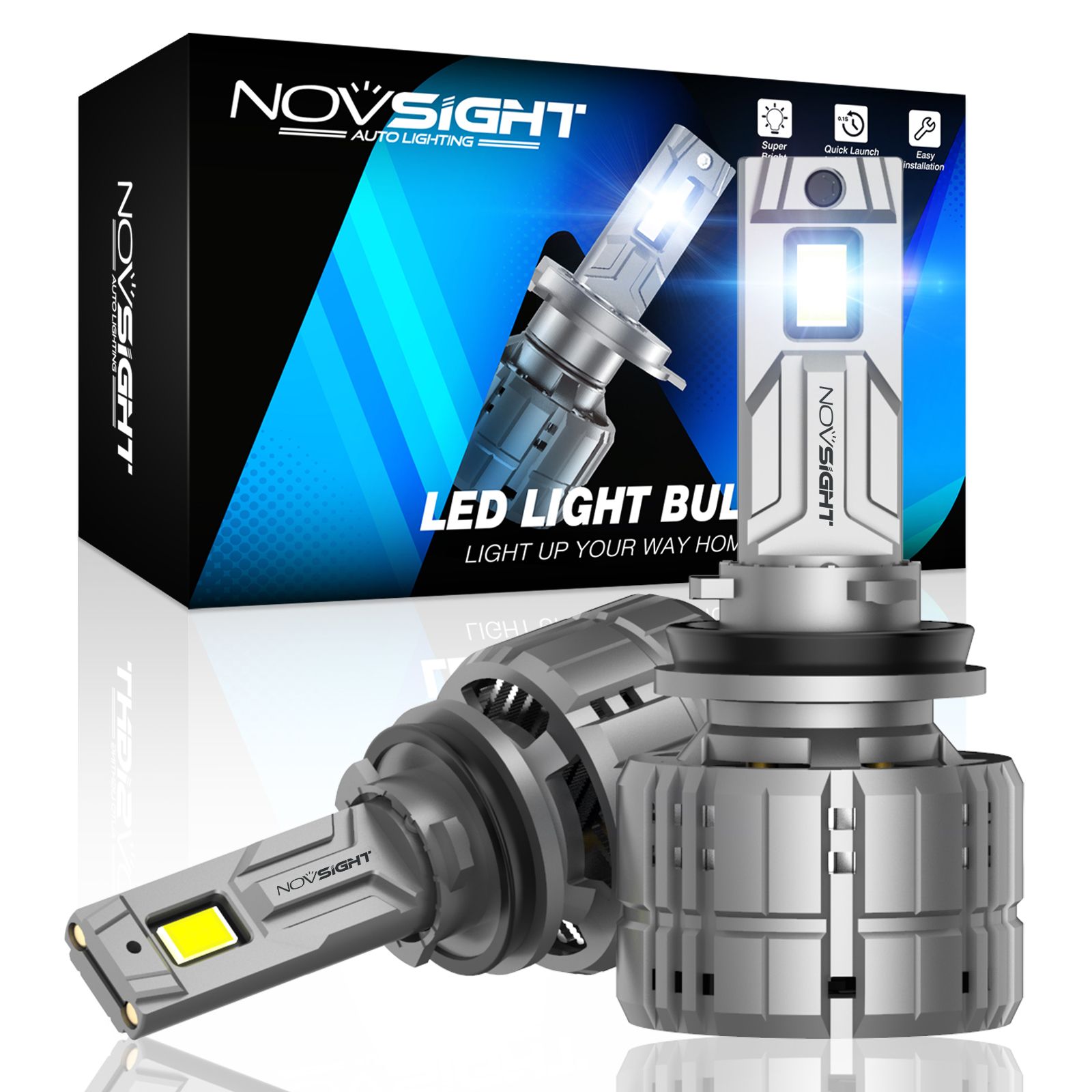 

Светодиодная LED лампа Novsight N60Pro H11 цоколь PGJ19-2 200Вт 2 шт 6500K 40000Лм белые, Автомобильная лампа