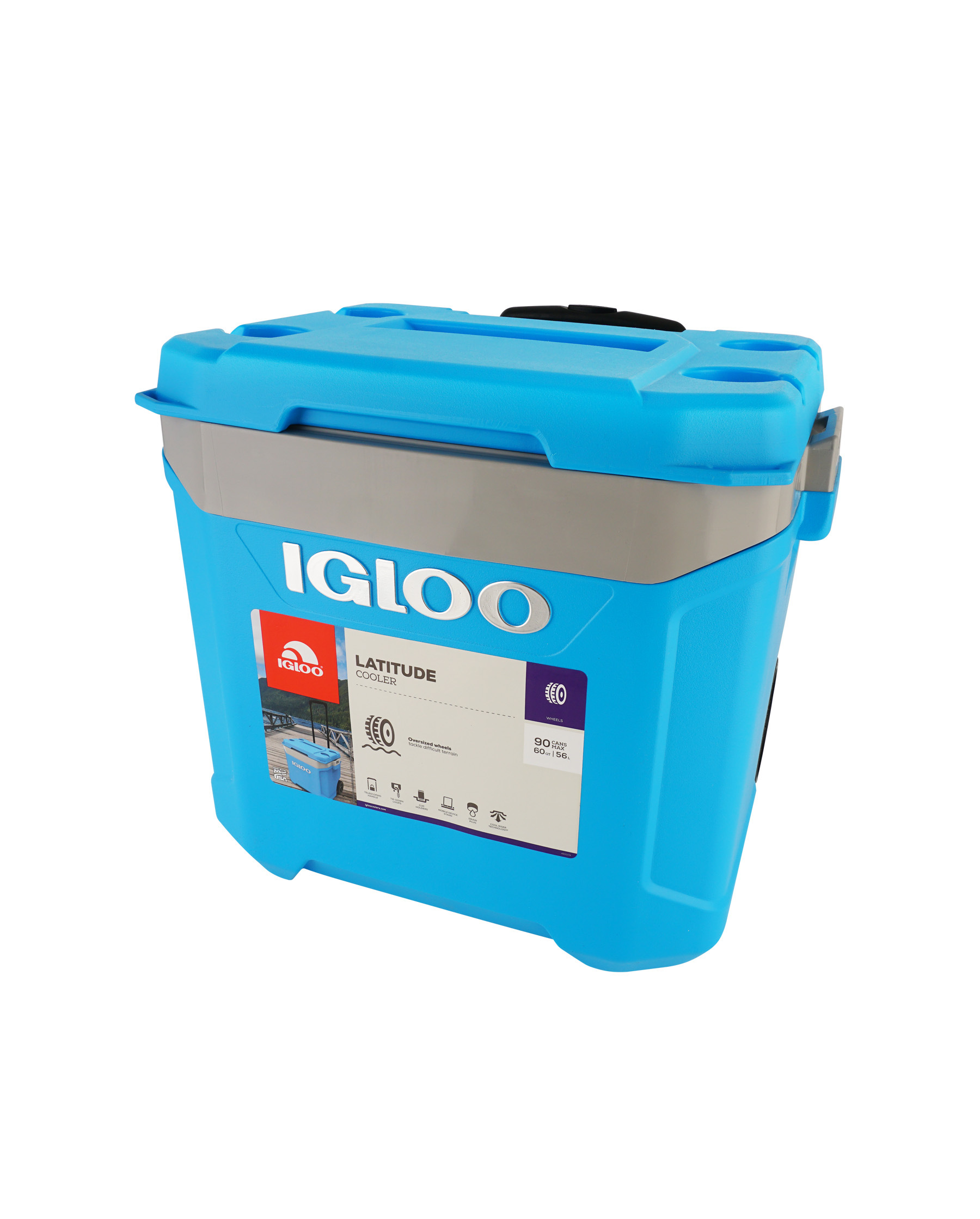 фото Изотермический пластиковый контейнер igloo latitude 60 roller cyan blue