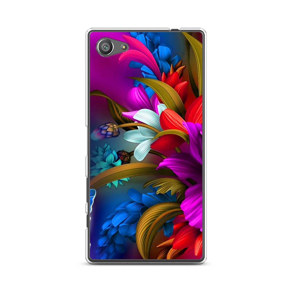 

Чехол для Sony Xperia Z5 compact "Фантастические цветы", Фиолетовый;красный;синий, 52250-2