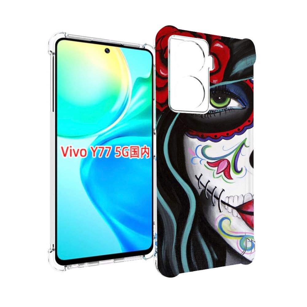 

Чехол MyPads девушка в масочке расписная женский для Vivo Y77 5G, Прозрачный, Tocco