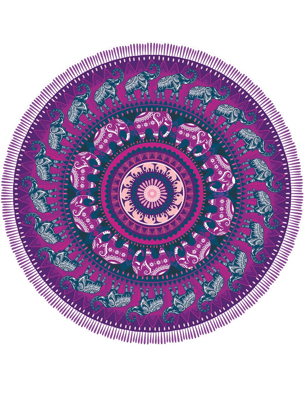 фото Парео и пляжный коврик joyarty "фиолетовая мандала", трикотаж 150 см