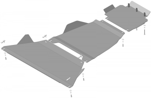 

Усиленная защита Motodor картера двигателя, кпп, разд. коробки. 3 мм, сталь. для KIA Mohav