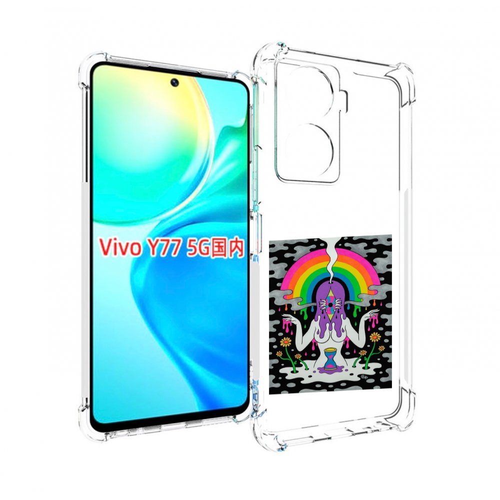 

Чехол MyPads девушка с радугой абстракция женский для Vivo Y77 5G, Прозрачный, Tocco