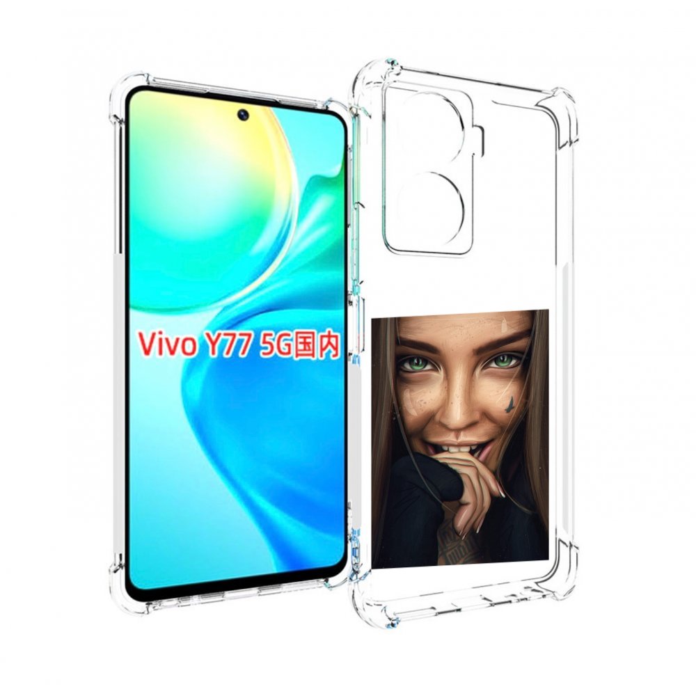 

Чехол MyPads девушка улыбается женский для Vivo Y77 5G, Прозрачный, Tocco