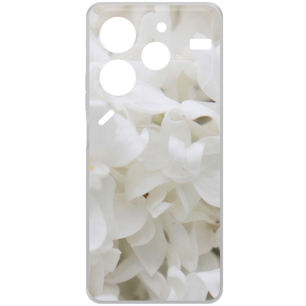 

Чехол-накладка Krutoff Clear Case Белые лилии для Tecno Pova 6 Neo, Прозрачный