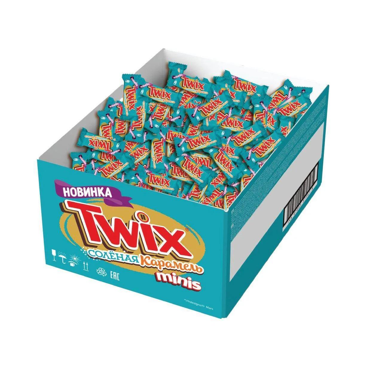 Шоколадные конфеты Twix Minis, Соленая карамель, Коробка, 2.7кг