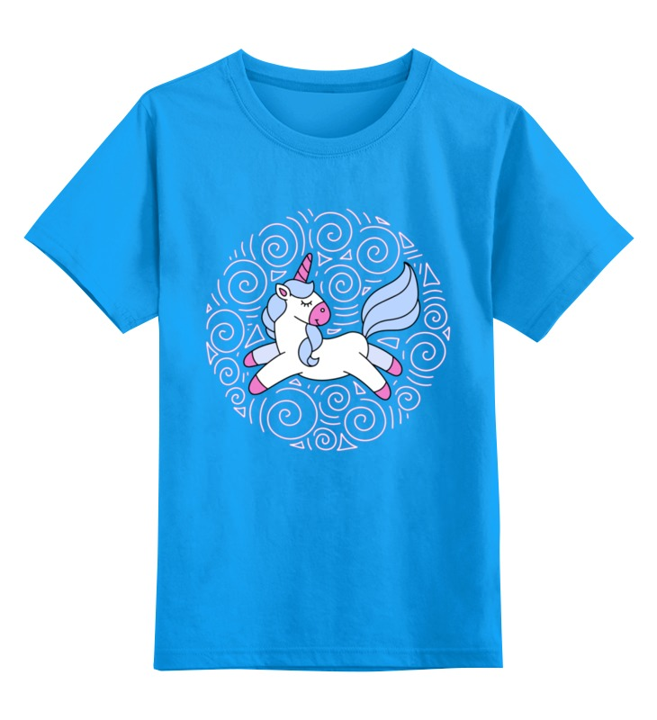 Детская футболка Printio Unicorn цв.голубой р.104