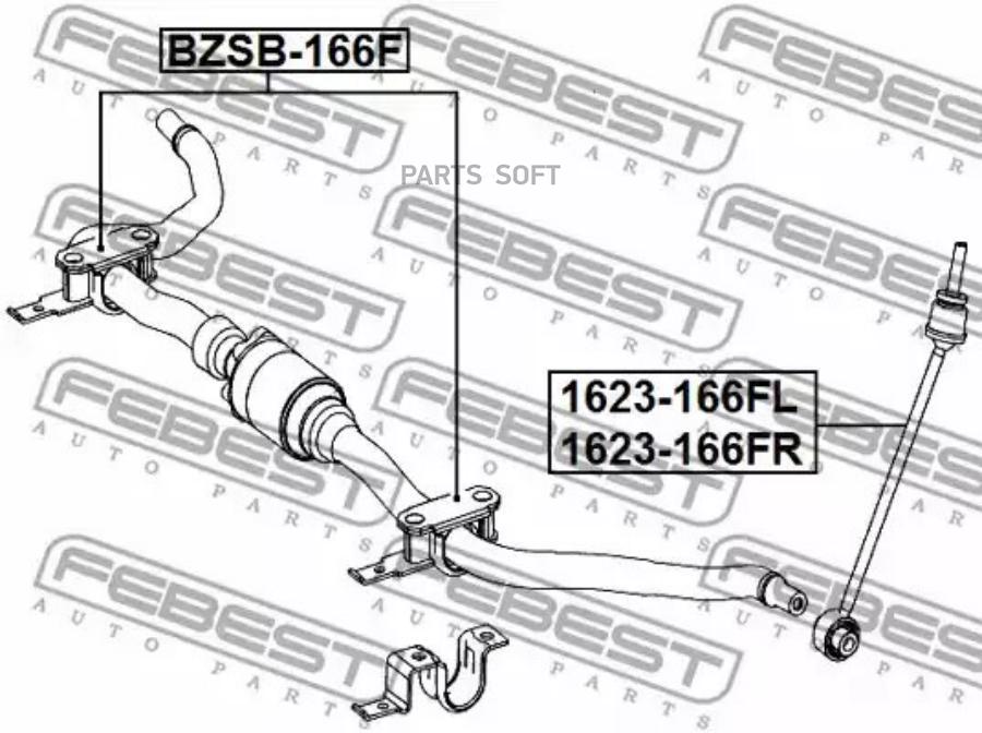 

Втулка стабилизатора переднего комплект FEBEST BZSB-166F