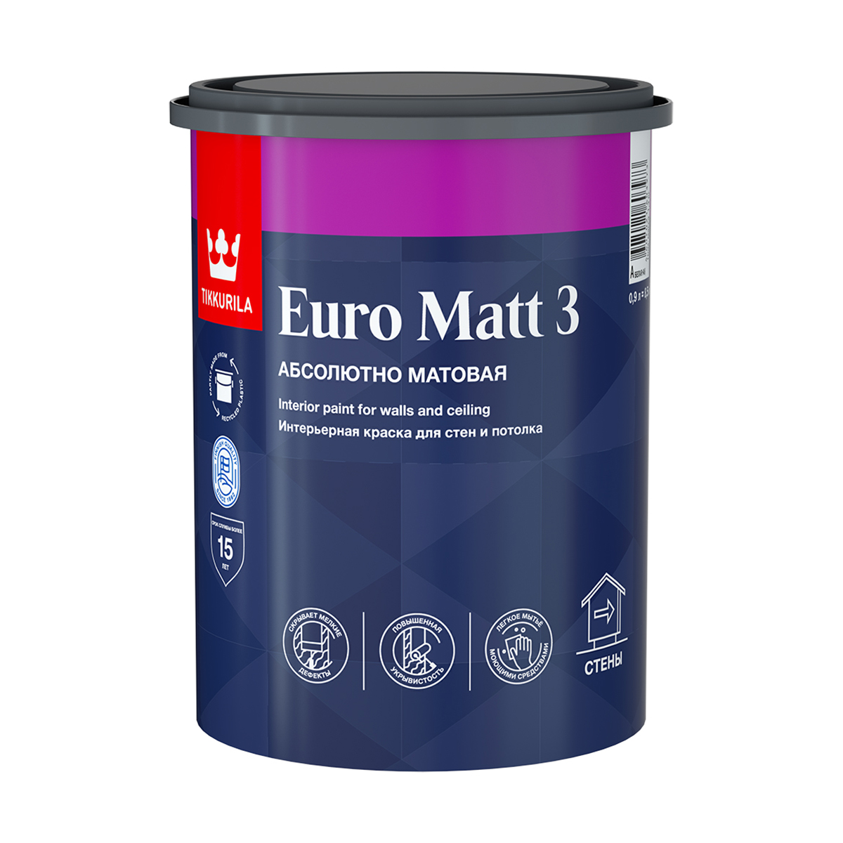 Краска Tikkurila Euro Matt 3 база A 09 л 1862₽