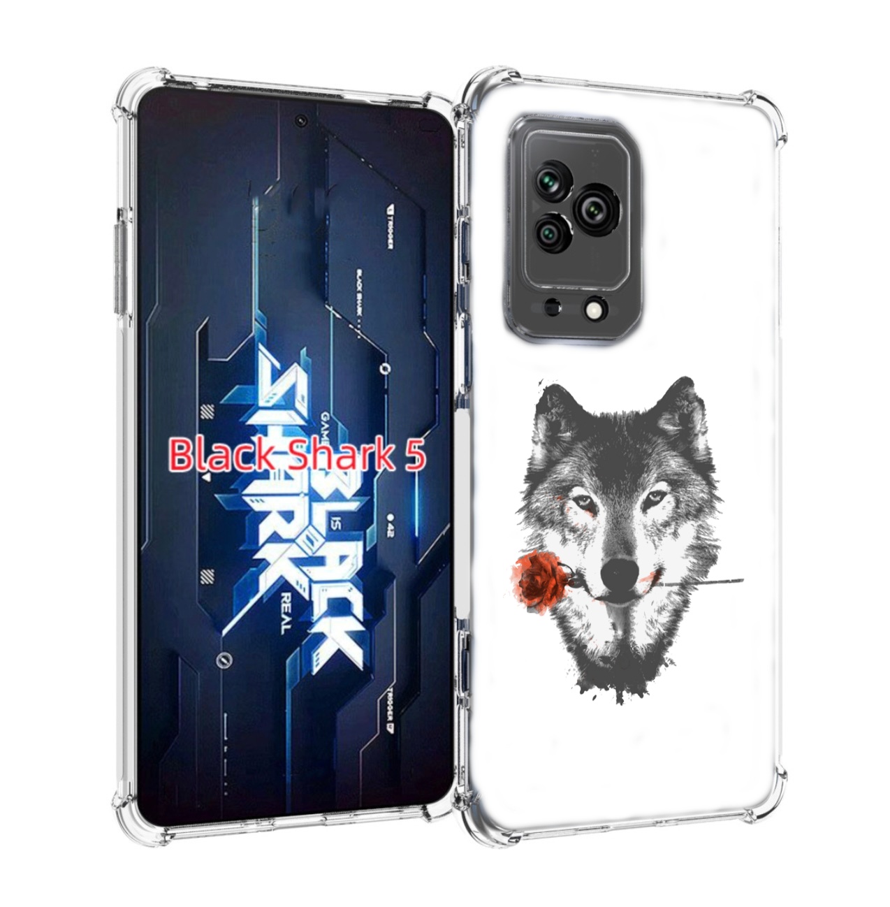 

Чехол MyPads волк с розой для Xiaomi Black Shark 5, Прозрачный, Tocco